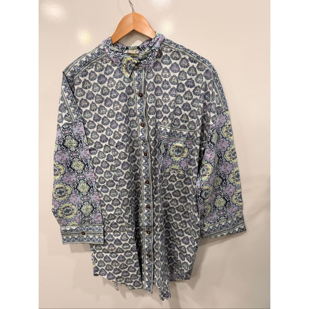Free‎ People Sleep Shirt NWT Paisley Boho S - Picture 3 of 10